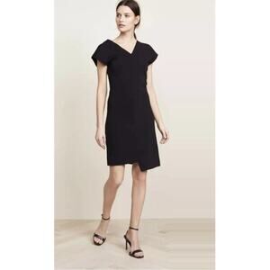 Helmut Lang Shifted Viscose Asymmetrical Dress Black Size 4